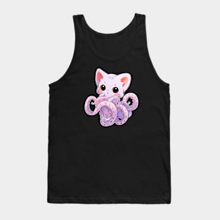 Pink cute Cthulhu cat Tank Top